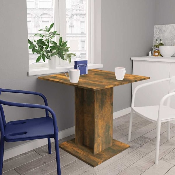 vidaXL Matbord rökfärgad ek 80x80x75 cm konstruerat trä Brun