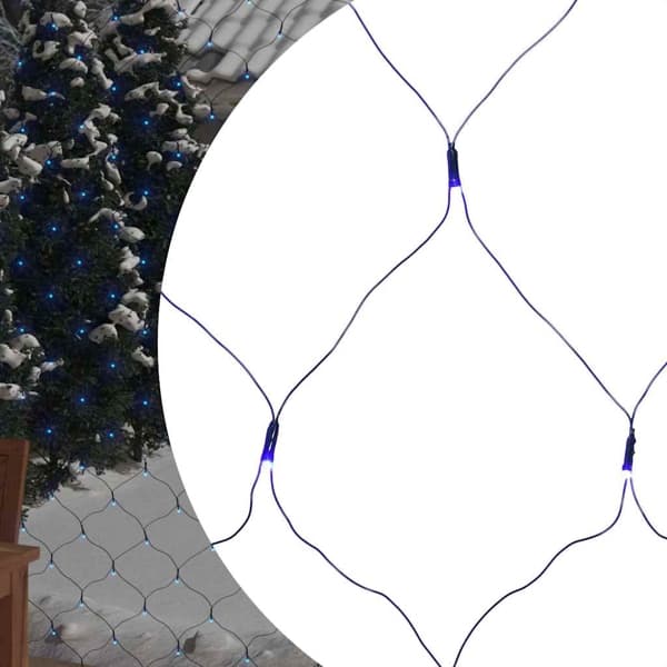 vidaXL Ljusnät blå 3x3 m 306 LED inne/ute Blå