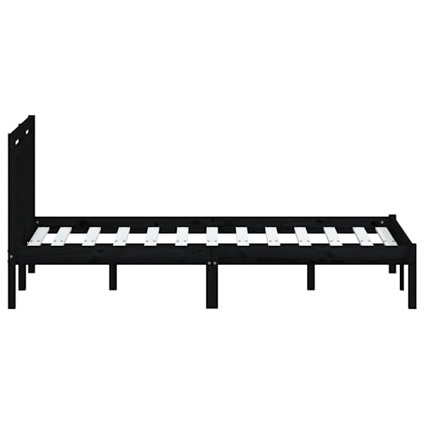 vidaXL Sängram svart massiv furu 120x200 cm Svart