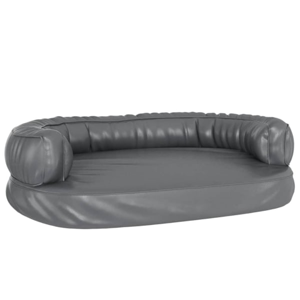 vidaXL Ergonomisk hundbädd grå 75x53 cm konstläder Grå