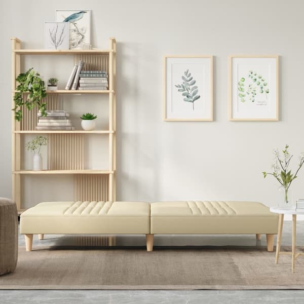 vidaXL Bäddsoffa gräddvit tyg Kräm