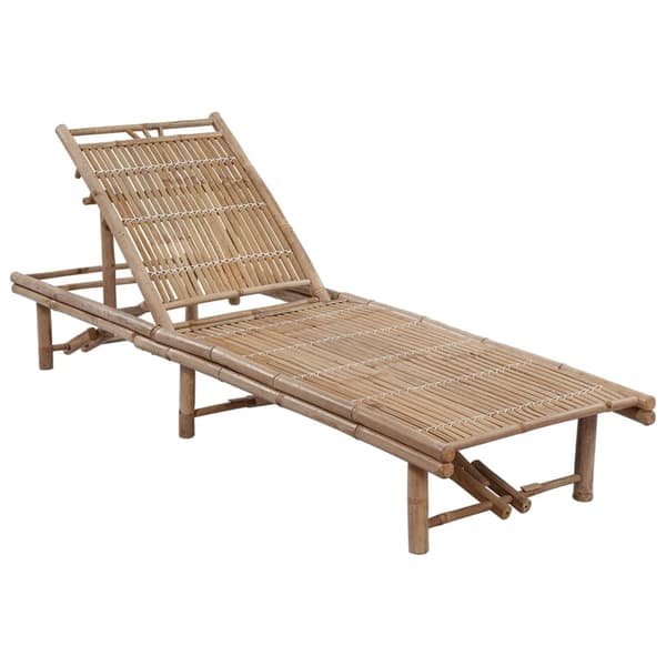 vidaXL Solsäng med dyna bambu Taupe