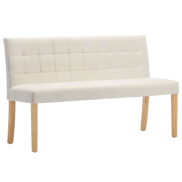 vidaXL Bänk 140 cm gräddvit sammet Creme