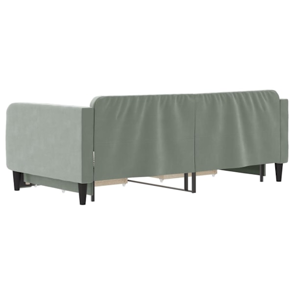 vidaXL Dagbädd utdragbar med lådor ljusgrå 90x190 cm sammet Grå