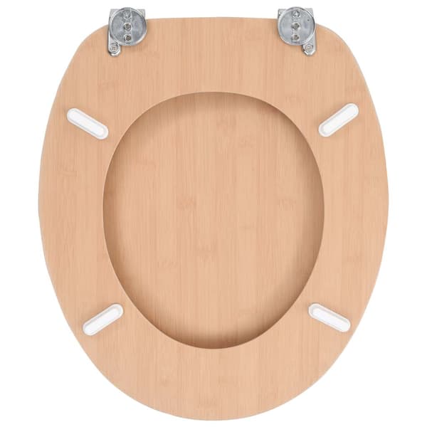 vidaXL Toalettsitsar med lock 2 st MDF bambudesign Brun