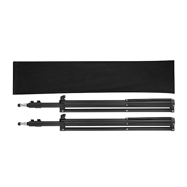 vidaXL Lampstativ 2 st justerbar höjd 78 - 210 cm Svart