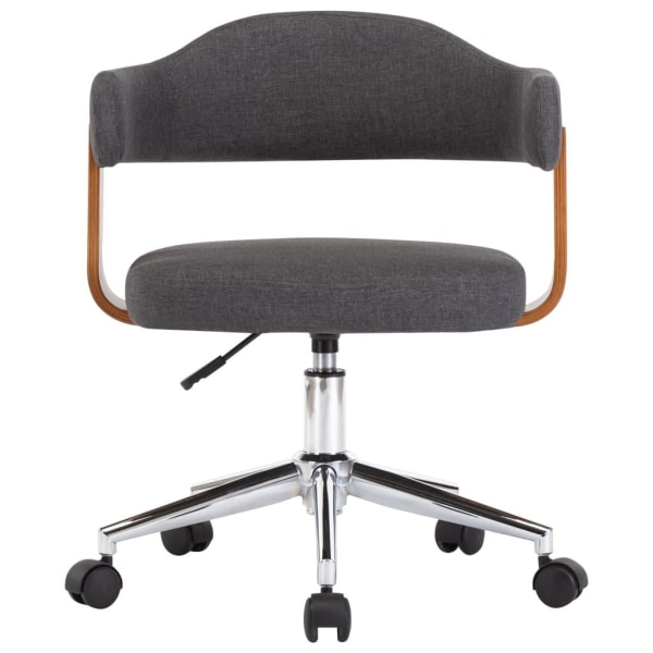 vidaXL Snurrbar kontorsstol böjträ och tyg grå grå