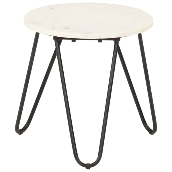 vidaXL Soffbord vit 40x40x40 cm äkta sten med marmorstruktur Vit