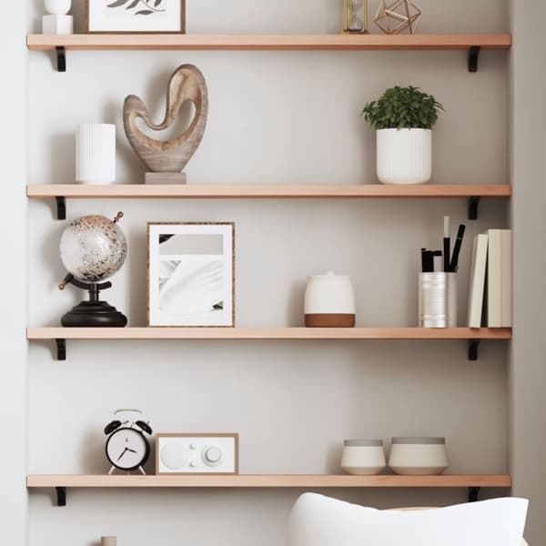 vidaXL Hyllplan 80x10x2 cm obehandlad massiv ek Brun