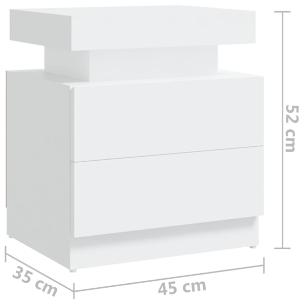 vidaXL Sängbord vit 45x35x52 cm konstruerat trä Vit