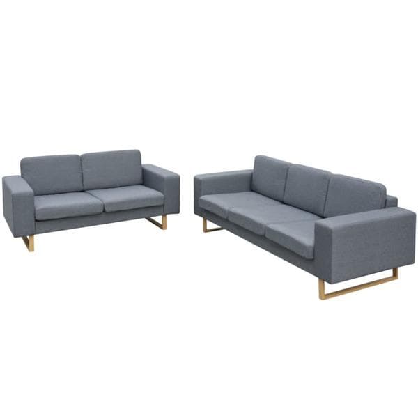vidaXL Set med 2-sits- och 3-sitssoffa ljusgrå grå