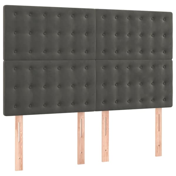 vidaXL Ramsäng med madrass mörkgrå 140x200 cm sammet Grå