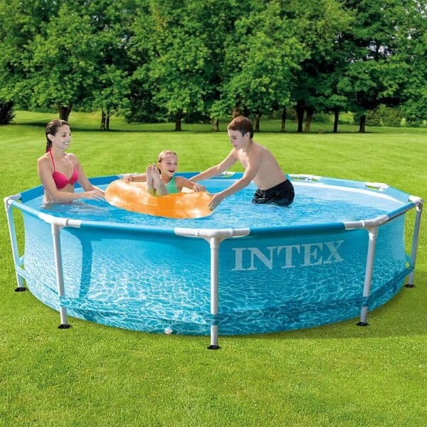 INTEX Pool Beachside Metal Frame 305x76 cm Blå