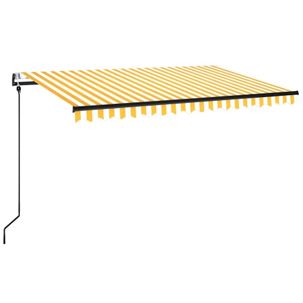 vidaXL Markis automatiskt infällbar 450x350 cm gul och vit Gul