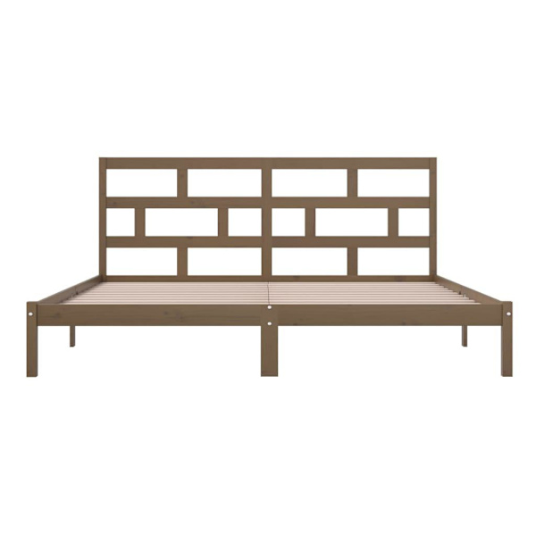 vidaXL Sängram honungsbrun massiv furu 200x200 cm Brun