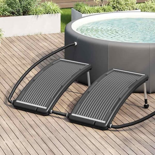 vidaXL Rundad solpanel för pool 2 st 110x65 cm Svart