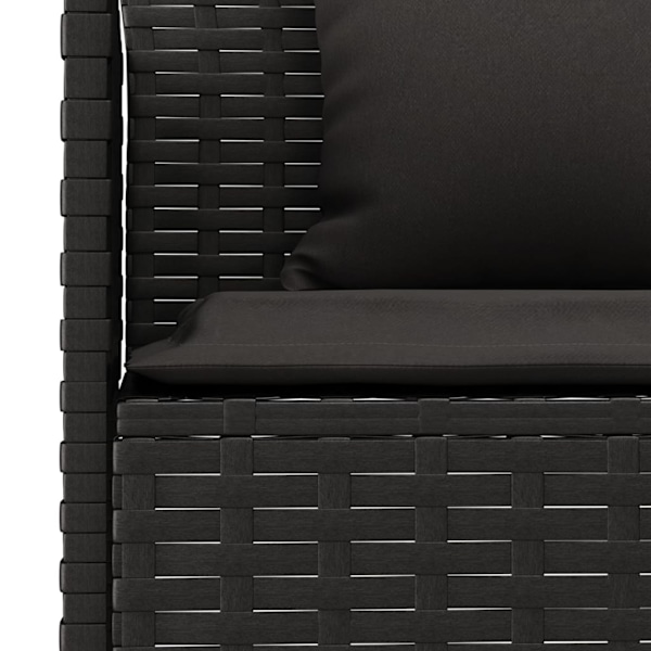 vidaXL Loungegrupp med dynor 6 delar svart konstrotting Svart