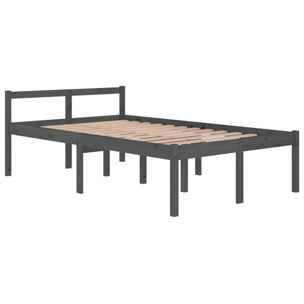 vidaXL Säng grå 120x200 cm massiv furu Grå
