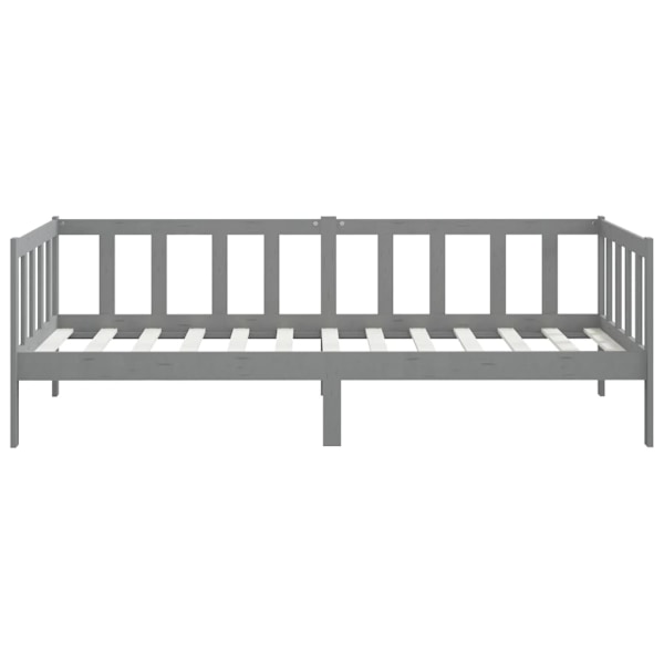 vidaXL Dagbädd grå massiv furu 90x200 cm grå