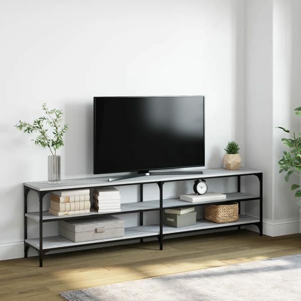vidaXL Tv-bänk grå sonoma 180x30x50 cm konstruerat trä och metal Grå