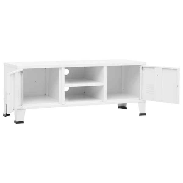 vidaXL Industriell tv-bänk vit 105x35x42 cm metall Vit