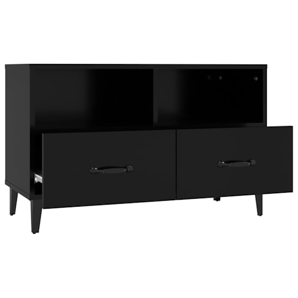 vidaXL Tv-bänk svart 80x36x50 cm konstruerat trä Svart