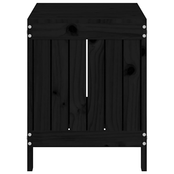 vidaXL Dynbox svart 76x42,5x54 cm massiv furu Svart