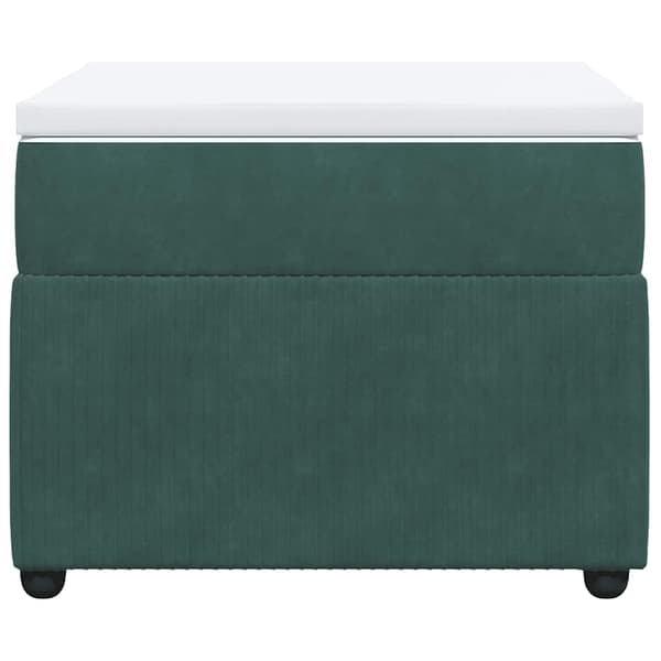 vidaXL Ramsäng med madrass mörkgrön 90x200 cm sammet Grön
