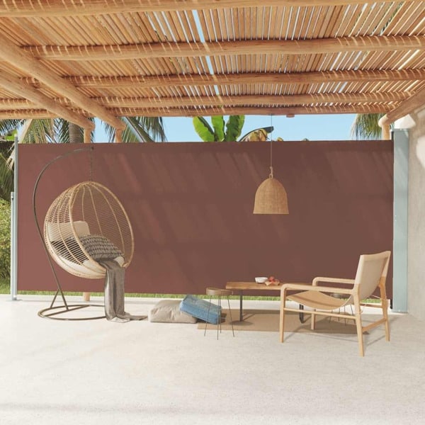 vidaXL Infällbar sidomarkis 220x600 cm brun Brun