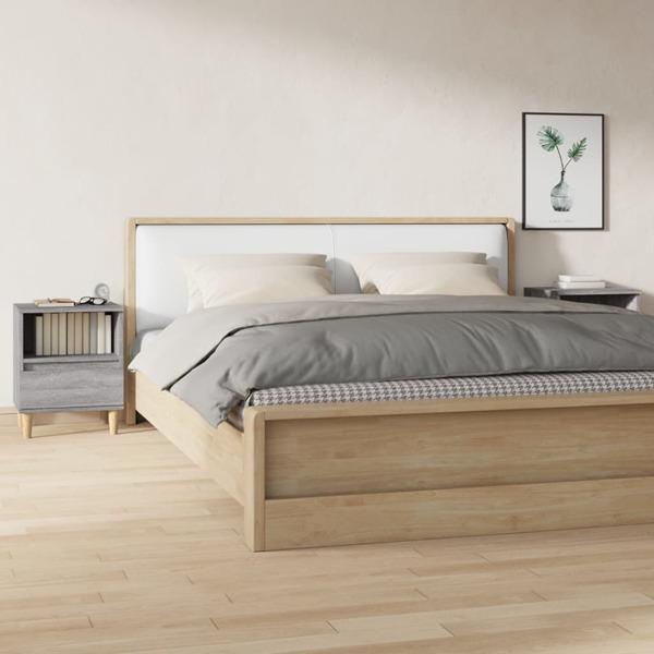 vidaXL Sängbord 2 st grå sonoma 40x35x50 cm Grå