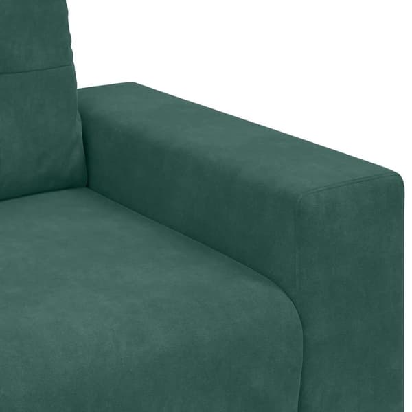 vidaXL Soffset 3 pcs Mörkgrön 221 x 80 x 80 cm Sammet Grön