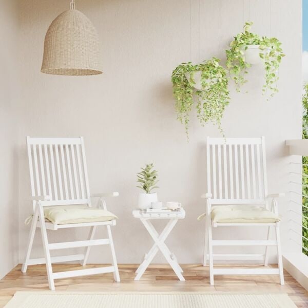 vidaXL Stolsdynor 2 st gräddvit 40x40x7 cm oxfordtyg Vit