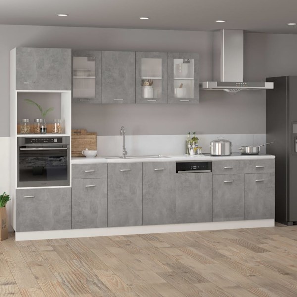 vidaXL Front för diskmaskin betonggrå 45x3x67 cm konstruerat trä grå