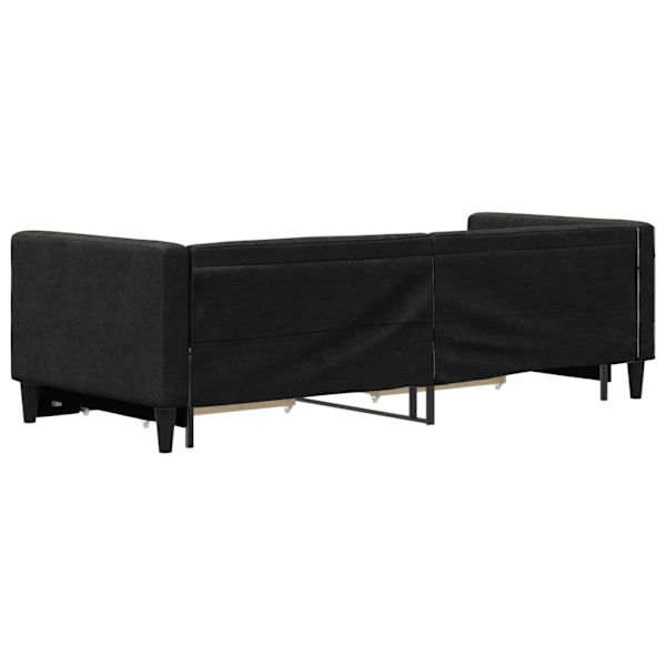 vidaXL Dagbädd utdragbar med lådor svart 80x200 cm tyg Svart