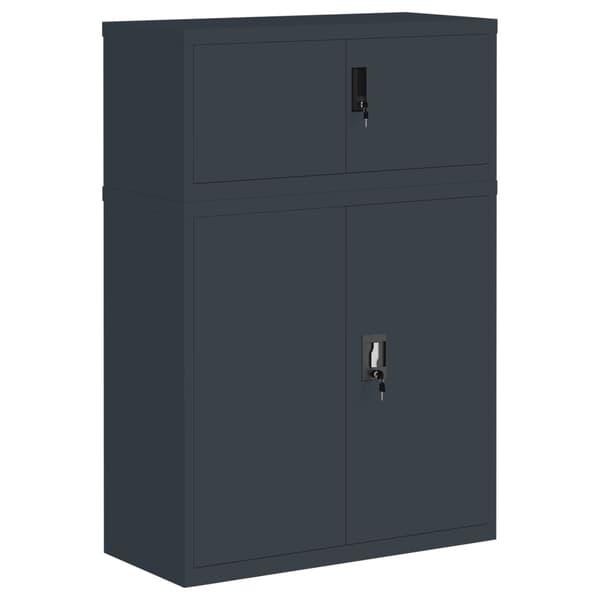 vidaXL Dokumentskåp antracit 90x40x130 cm stål Antracit