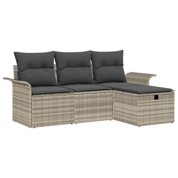 vidaXL Trädgårdsoffset 4 st Poly rattan Beige