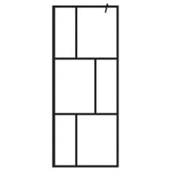 vidaXL Duschvägg med hylla svart 90x195 cm ESG-glas&aluminium Svart