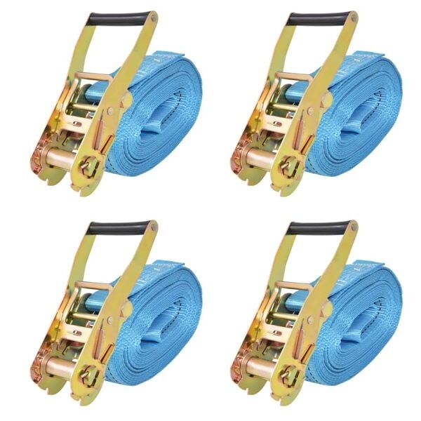 vidaXL Lastspännare 4 st ton 8 m x 50 mm blå Blå