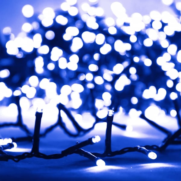 vidaXL Kompakt ljusslinga med 400 LED blå 13 m PVC Blue and dark green