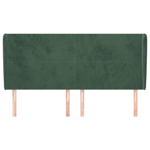 vidaXL Sänggavel med kanter mörkgrön 183x23x118/128 cm sammet Grön