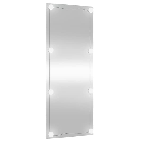 vidaXL Väggspegel med LED-belysning 40x100 cm glas rektangulär Silver