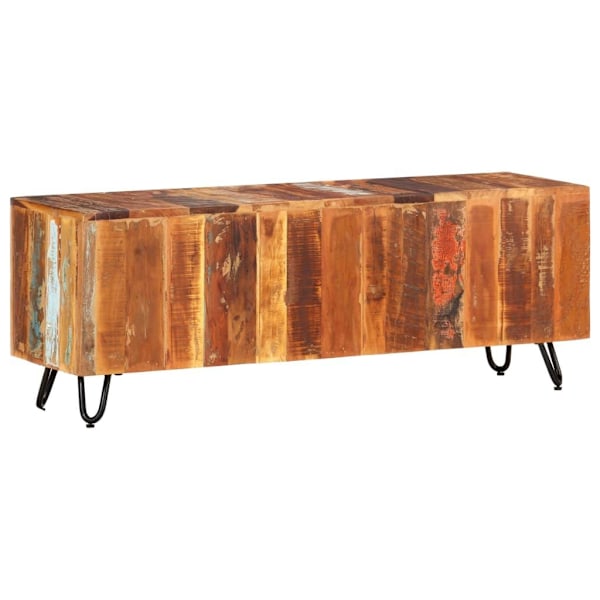 vidaXL Tv-bänk 110x30x40 cm massivt återvunnet trä Flerfärgsdesign
