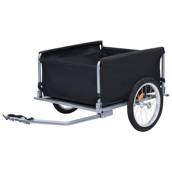 vidaXL Cykelsläp svart och grå 65 kg grå