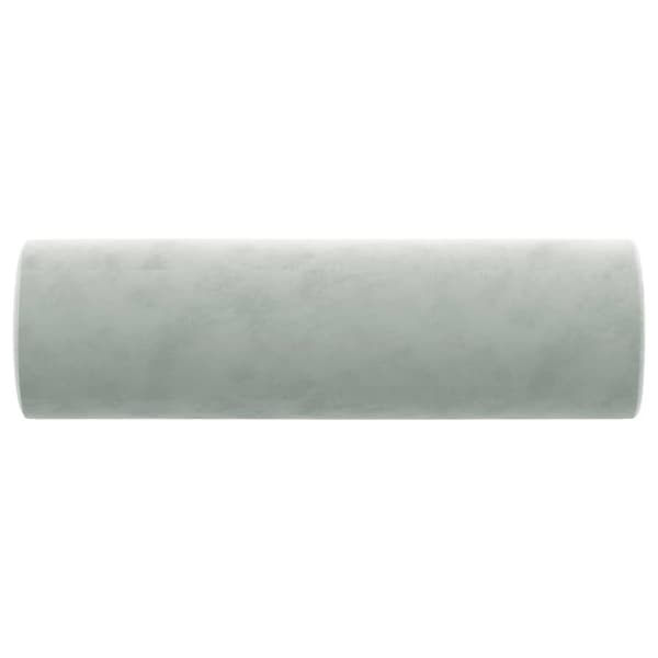 vidaXL Prydnadskuddar 2 st ljusgrå Ø15x50 cm sammet Grå