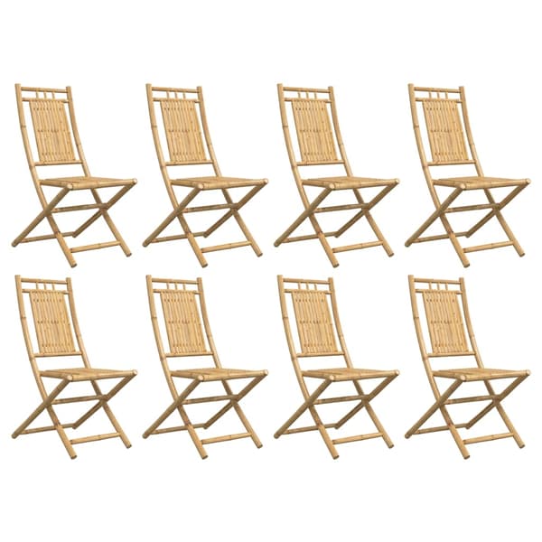 vidaXL Hopfällbara trädgårdsstolar 8 st 46x66x99 cm bambu Brun