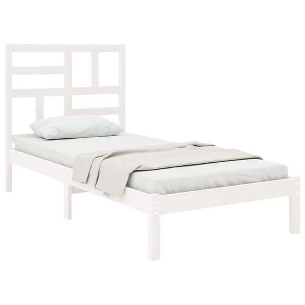 vidaXL Sängram vit massivt trä 100x200 cm Vit