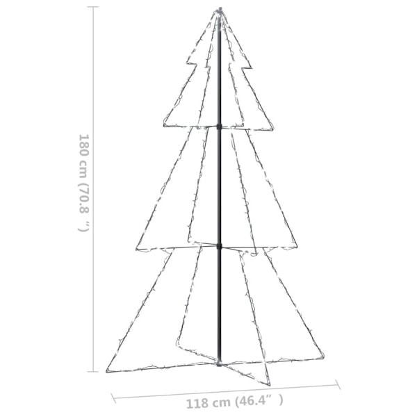vidaXL Ljuskon för julgran 240 LED inne/ute 118x180 cm Vit