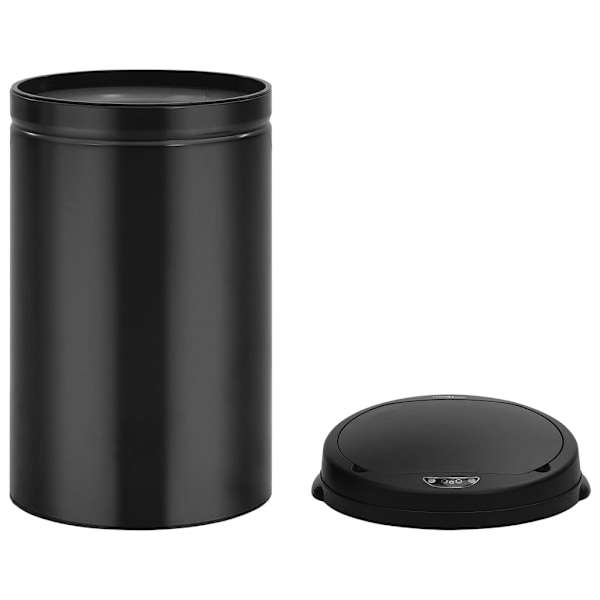 vidaXL Soptunna med automatisk sensor 40 L kolstål svart Svart