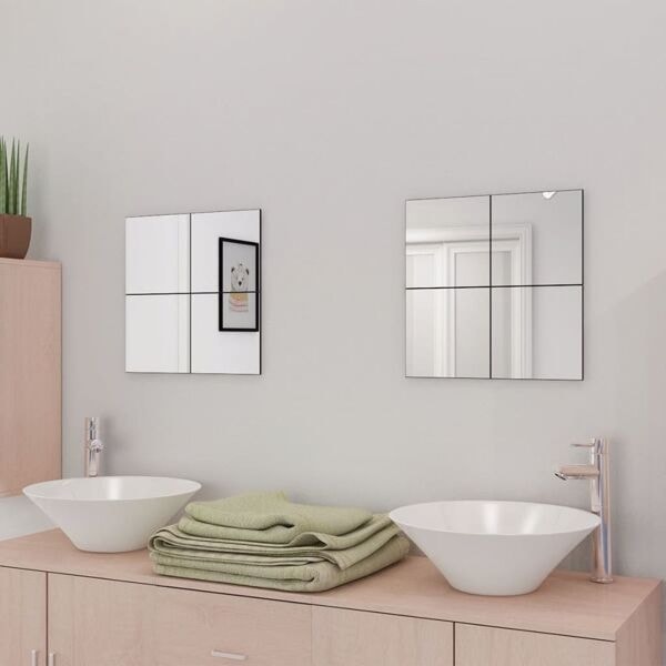 vidaXL Spegelplattor utan ram glas 16 st 20,5 cm Silver