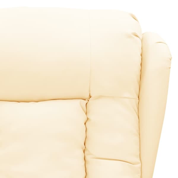 vidaXL Massagefåtölj gräddvit konstläder Creme
